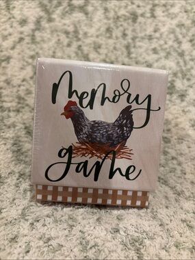 Chicken Meadows Memory Match Game w 30 card Hen Illustrations Boxed Set NWT